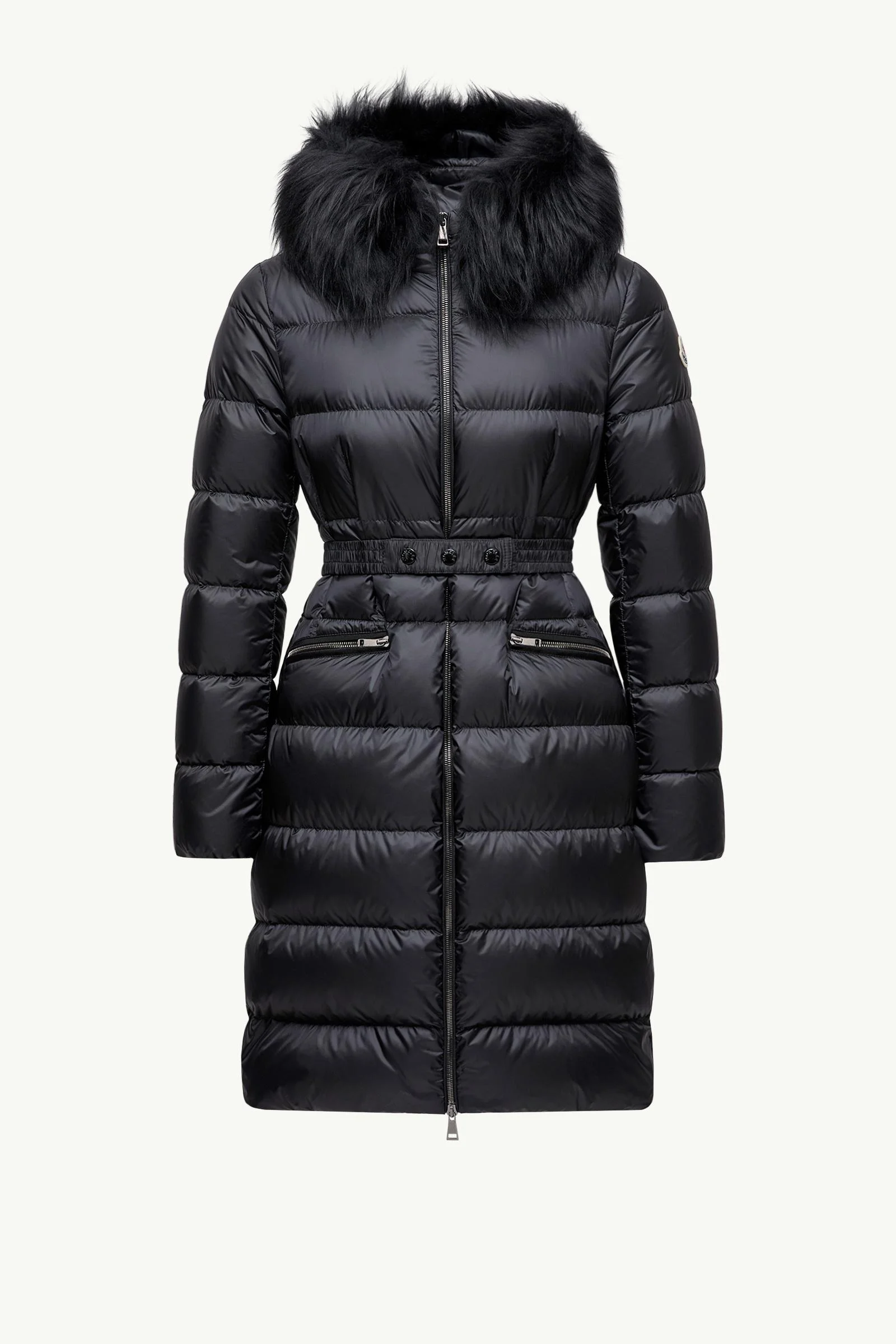 Boedic Hooded Shearling-Trimmed Long Down Jacket - 1