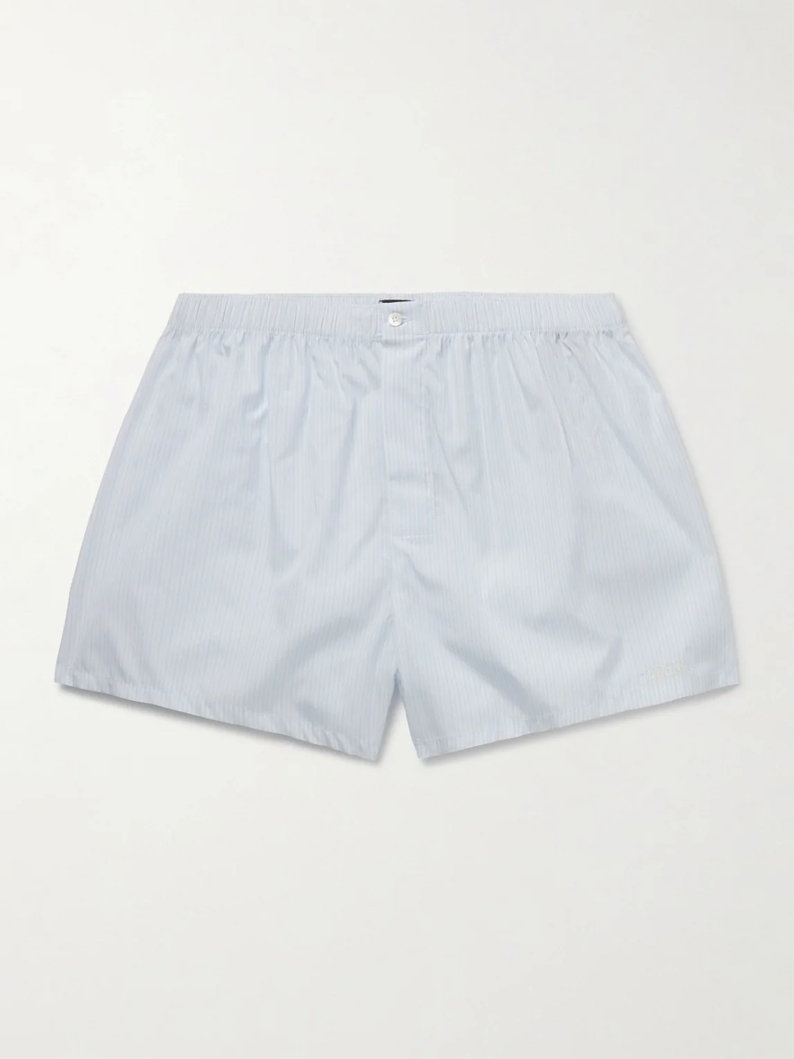 Striped Cotton-Poplin Boxer Shorts - 1