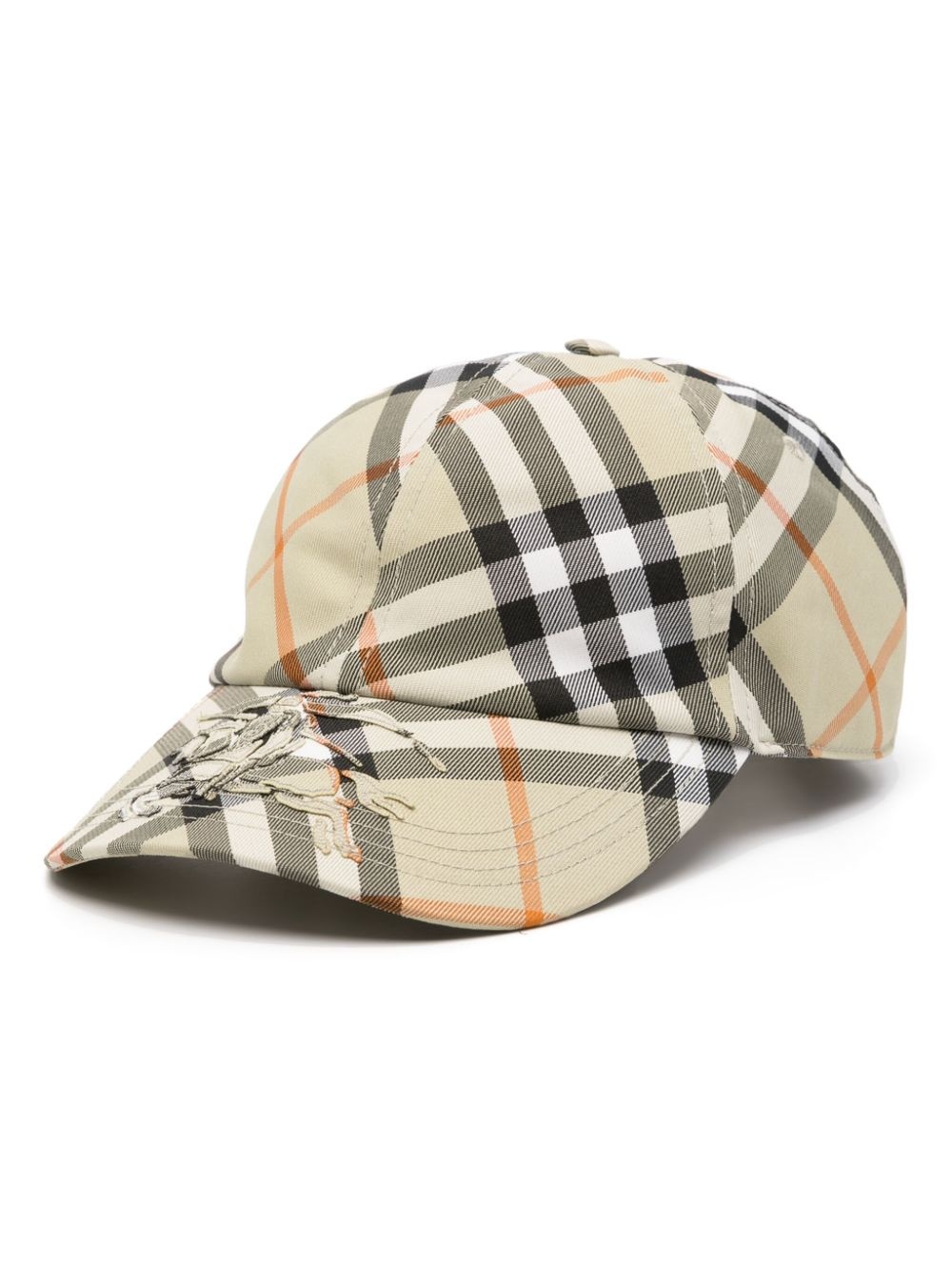 Equestrian Knight-appliquÃ© checked cap - 1