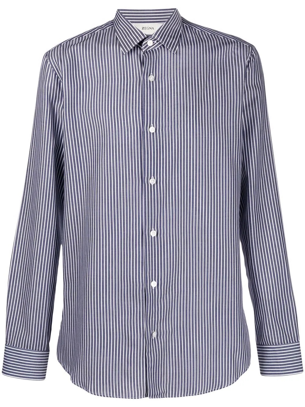 stripe-print button-up shirt - 1