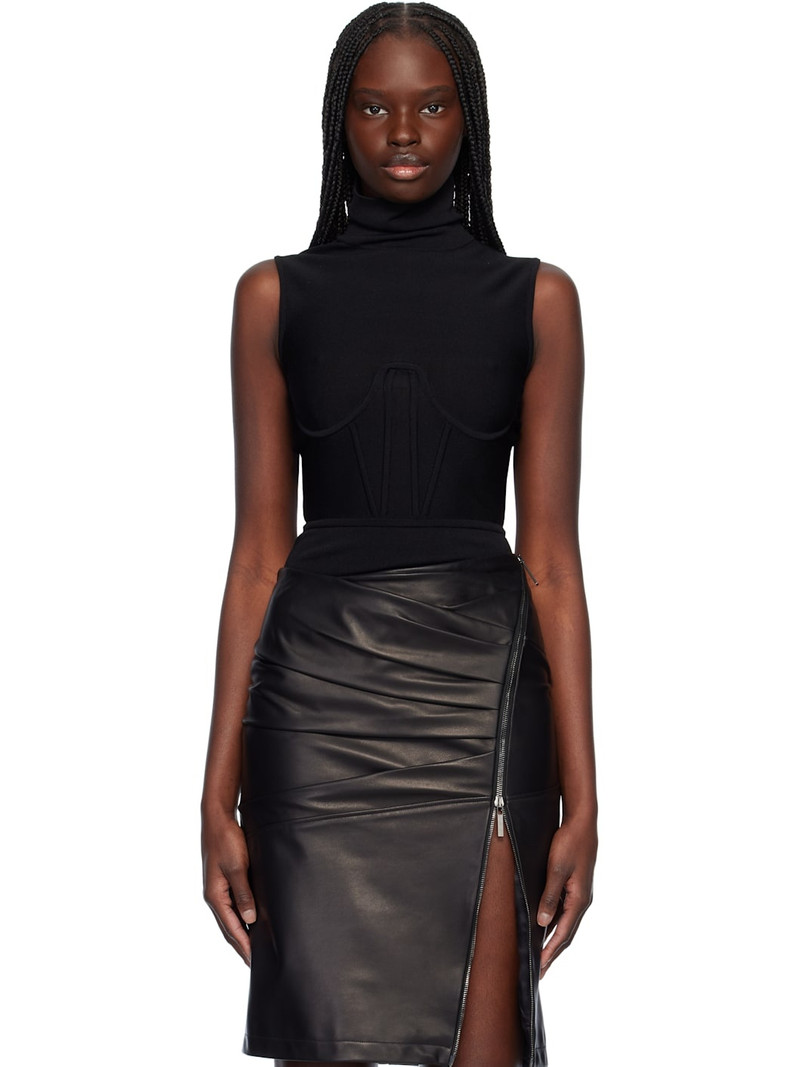 Black Alice Corset Knit Bodysuit - 1