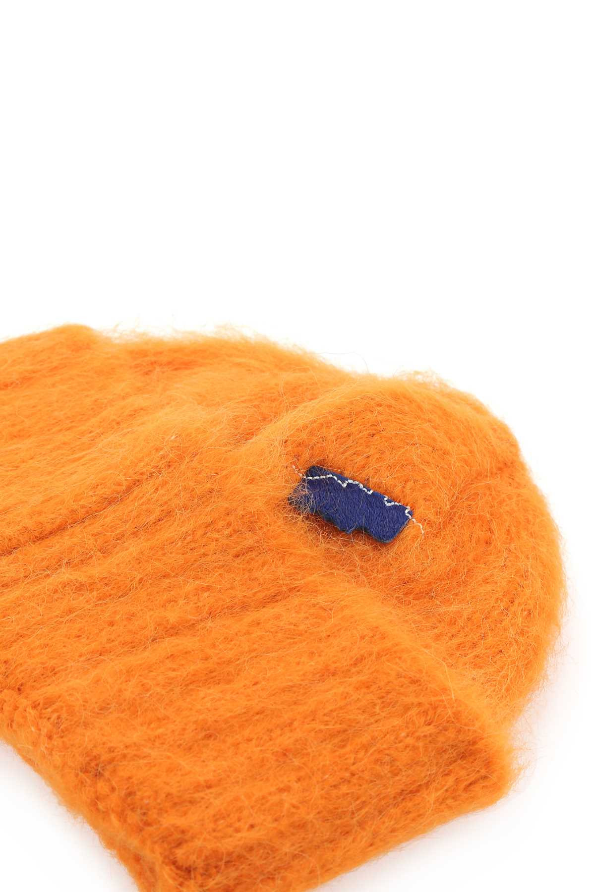 Ader Error Men Orange Alpaca Blend Rivington Beanie Hat - 3