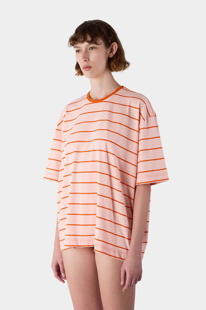 STRIPED OVER T-SHIRT / pink 1
