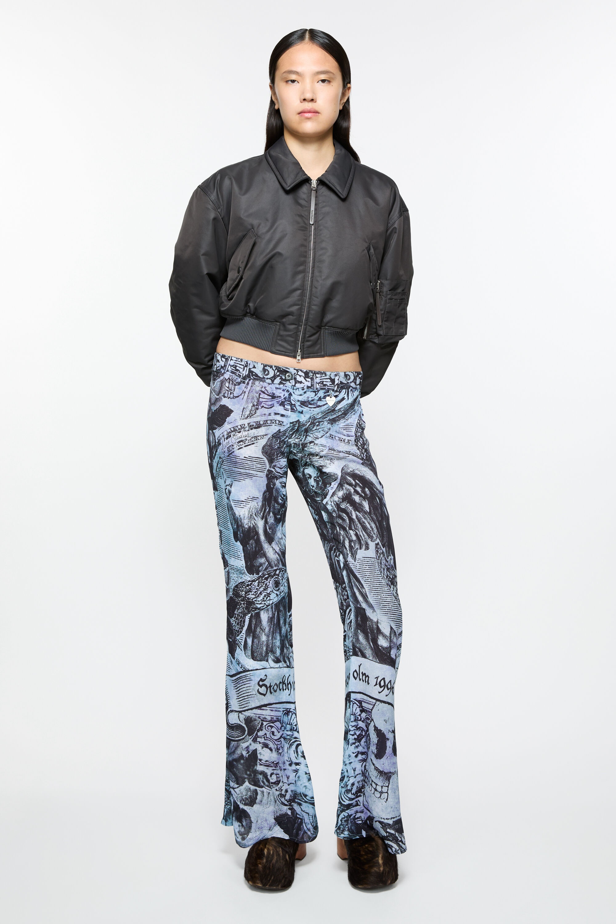 Printed trousers - Multi grey - 4