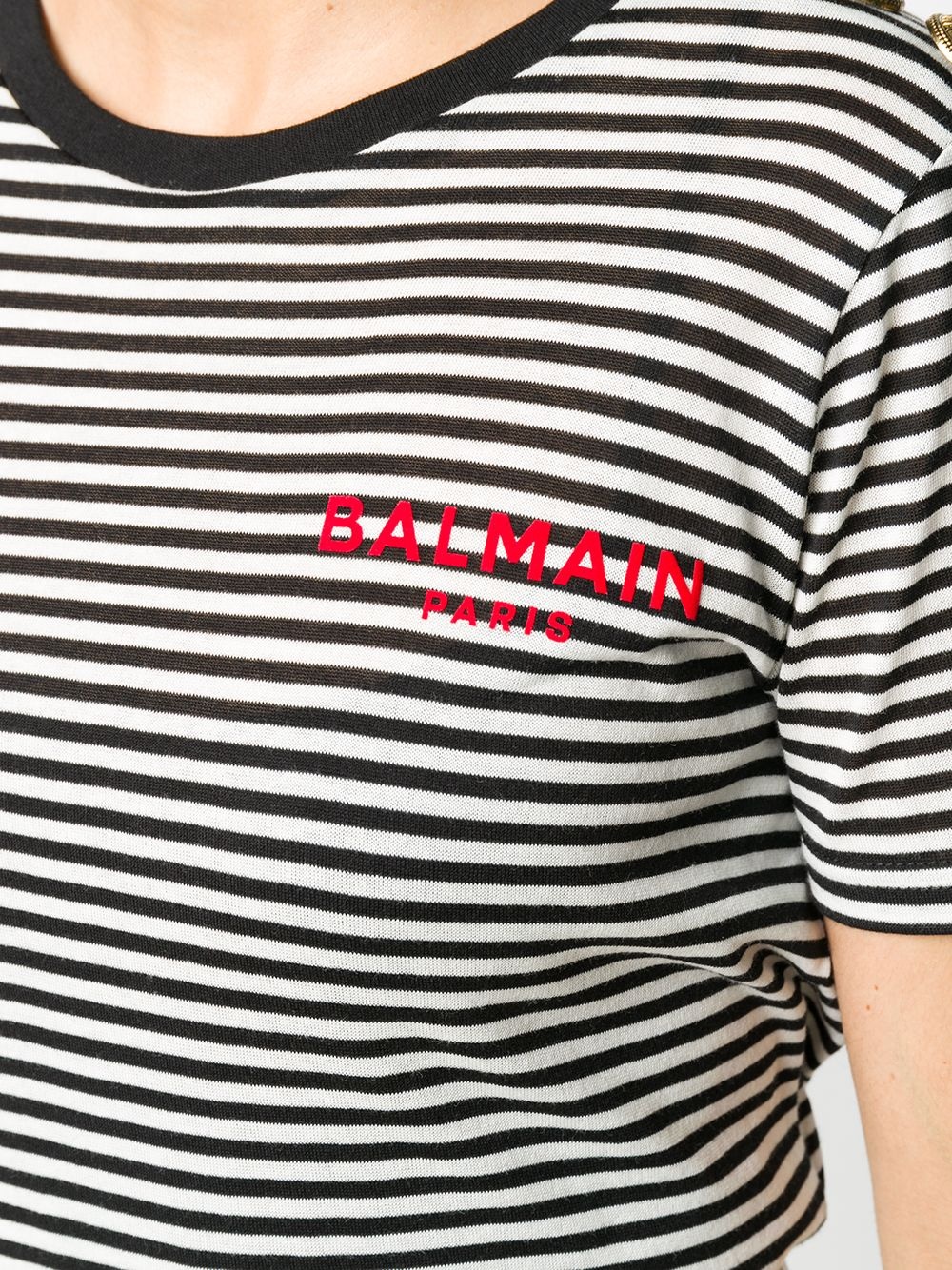 logo print striped T-shirt - 5