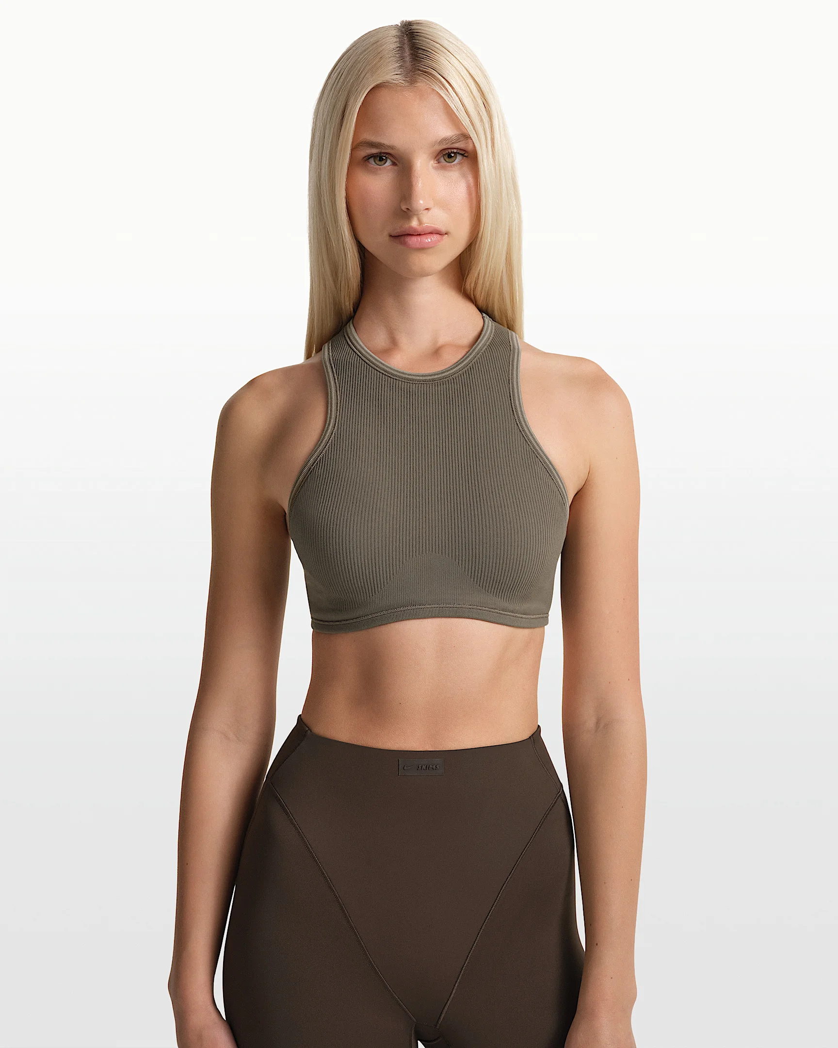 NikeSKIMS Ribbed Seamless Women's Racerneck Bra - 1