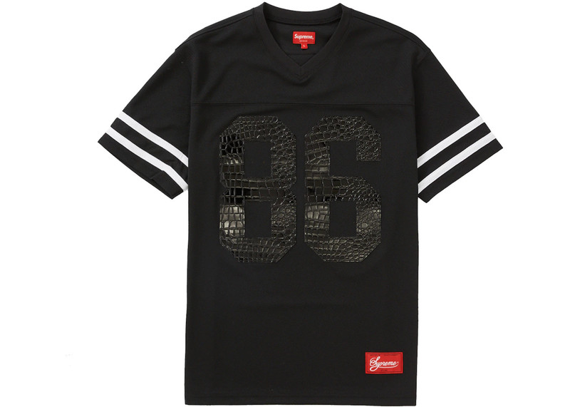 Supreme Supreme Faux Croc Football Jersey Black outlook