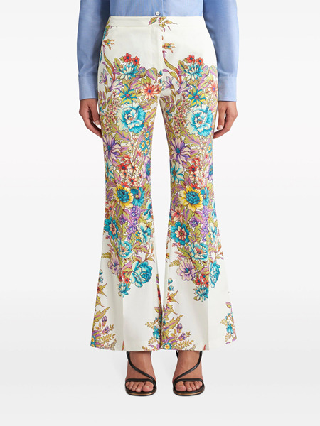 Flared floral trousers - 3