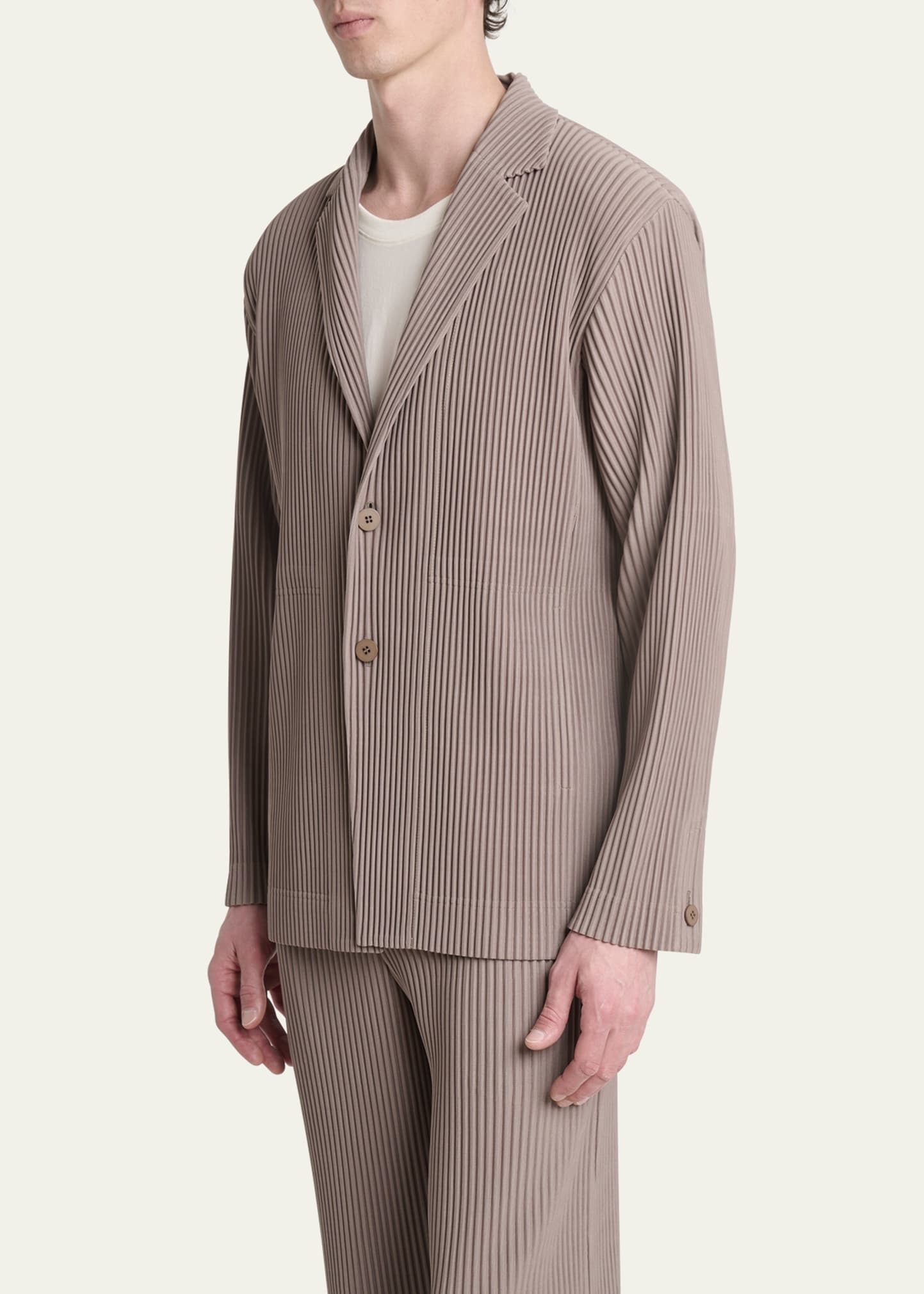 Men's Pleated Single-Breasted Sport Coat - 4