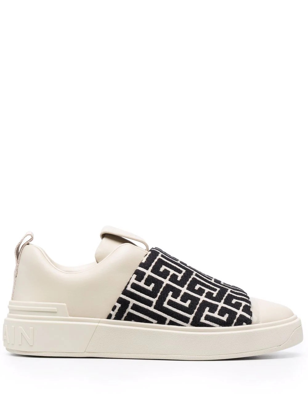 monogram pattern strap sneakers - 1