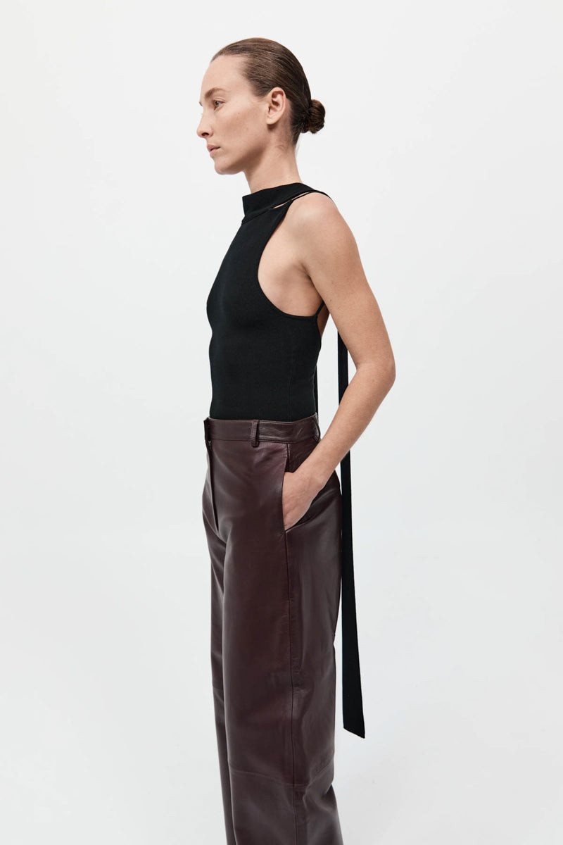 Knit Scarf Top - Black 3