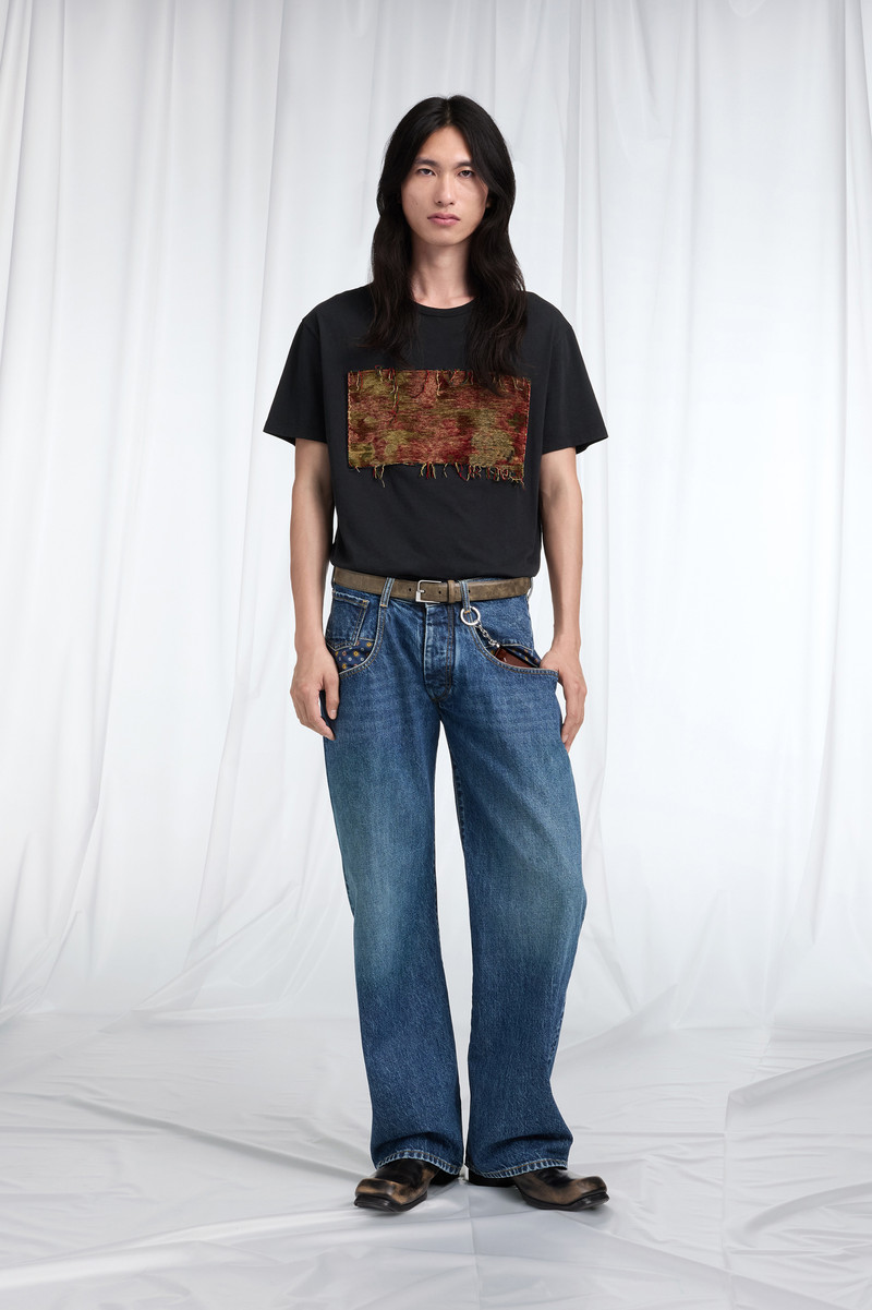 Stone Bleached Denim Jeans 1