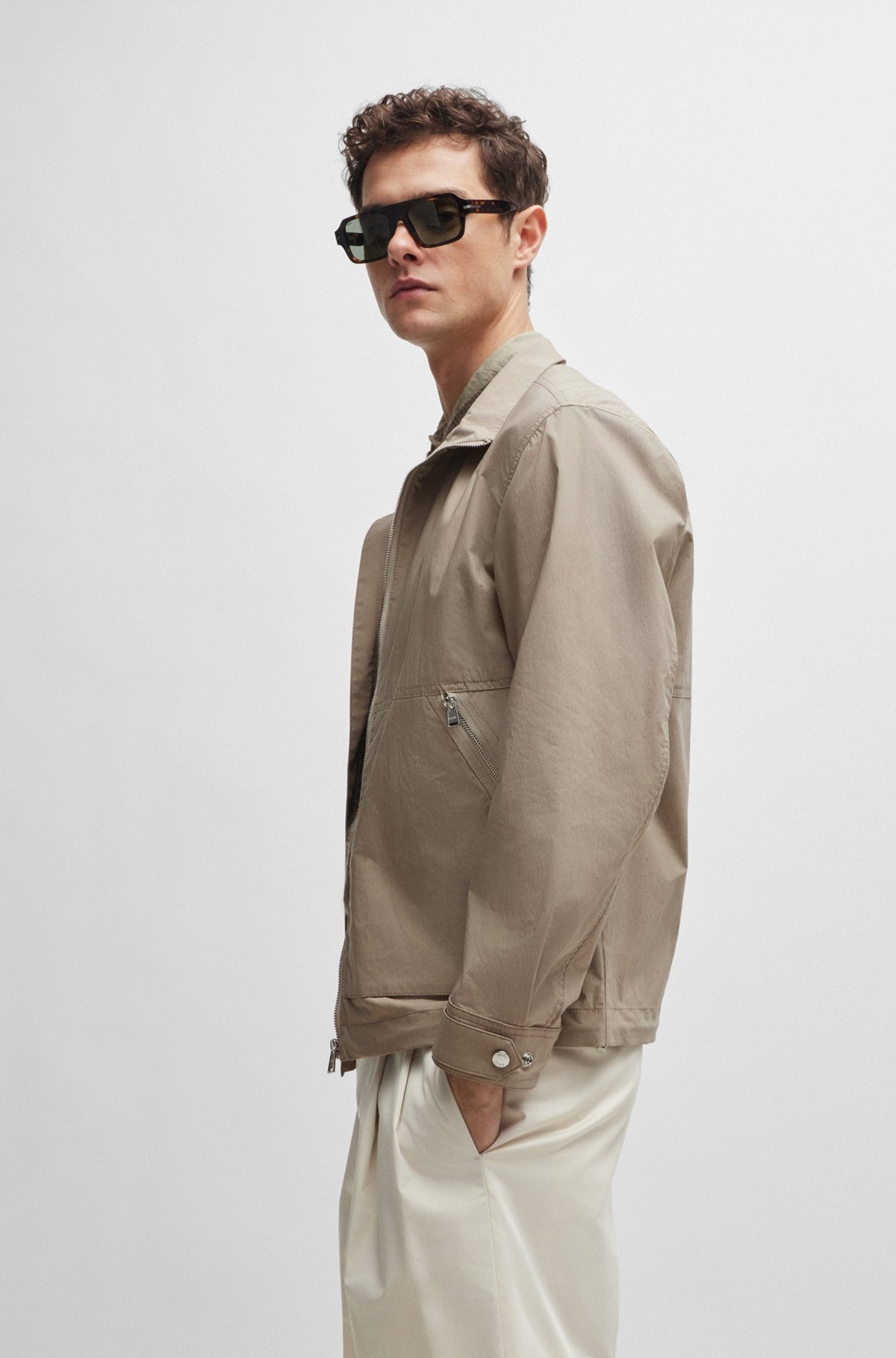 BOSS WATER-REPELLENT JACKET IN A COTTON BLEND | REVERSIBLE