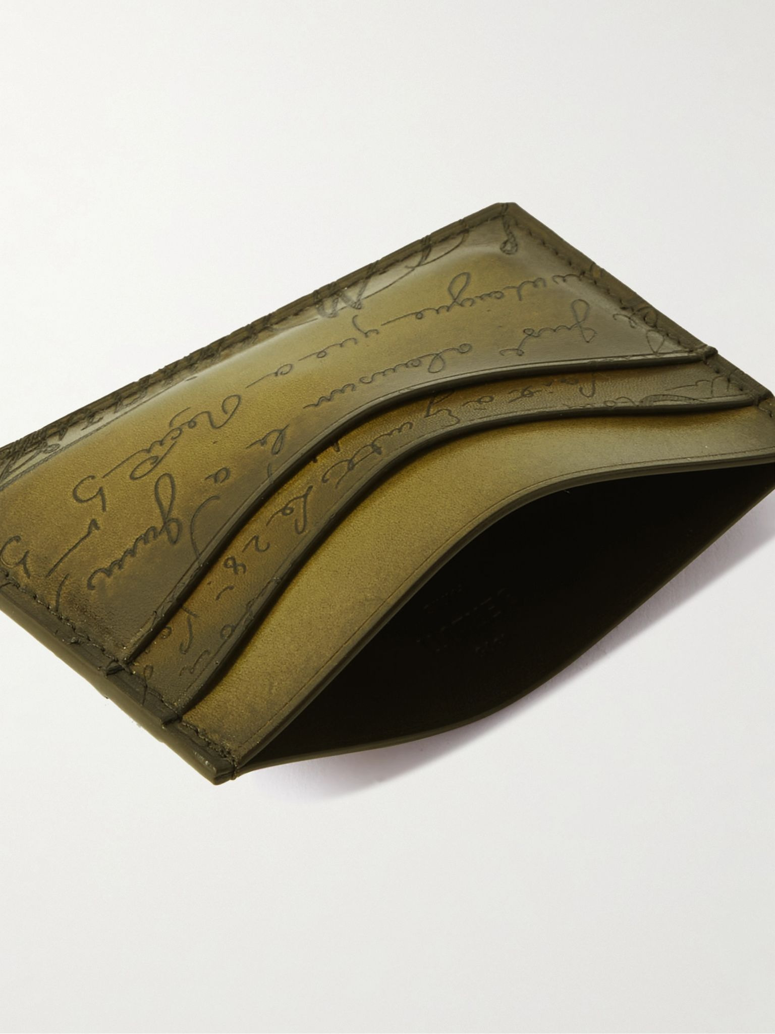 Bambou Neo Scritto Venezia Leather Cardholder Dark green - 4