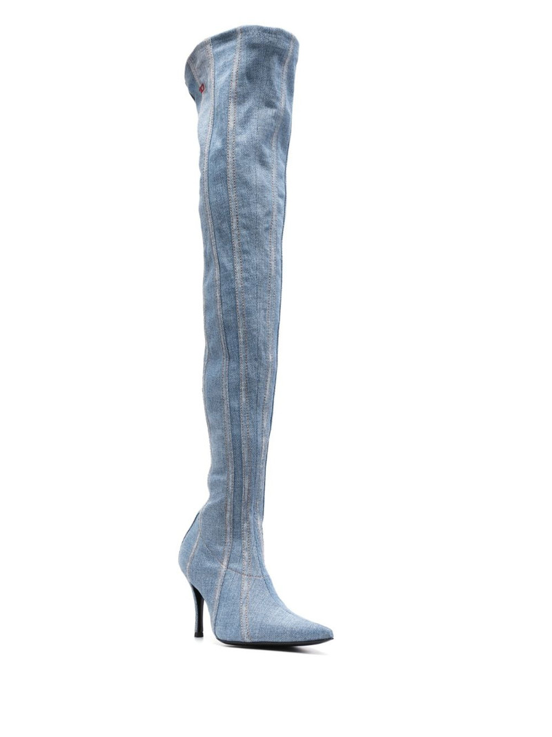 Diesel D-Venus denim 100mm knee boots outlook