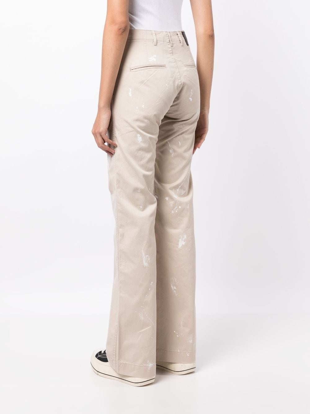 paint-splatter flared trousers - 4