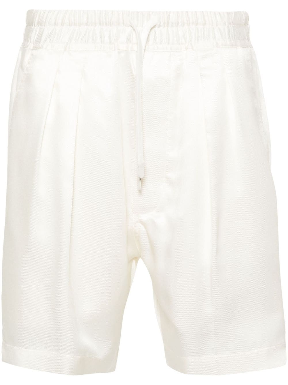 pleated silk shorts - 1