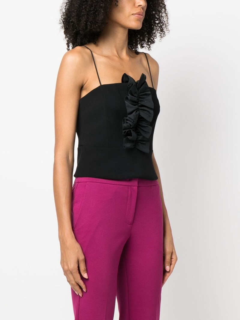 ruffled-trim spaghetti-strap top 3