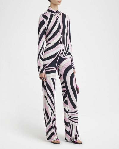 PUCCI Iride-Print Straight-Leg Pull-On Trousers outlook