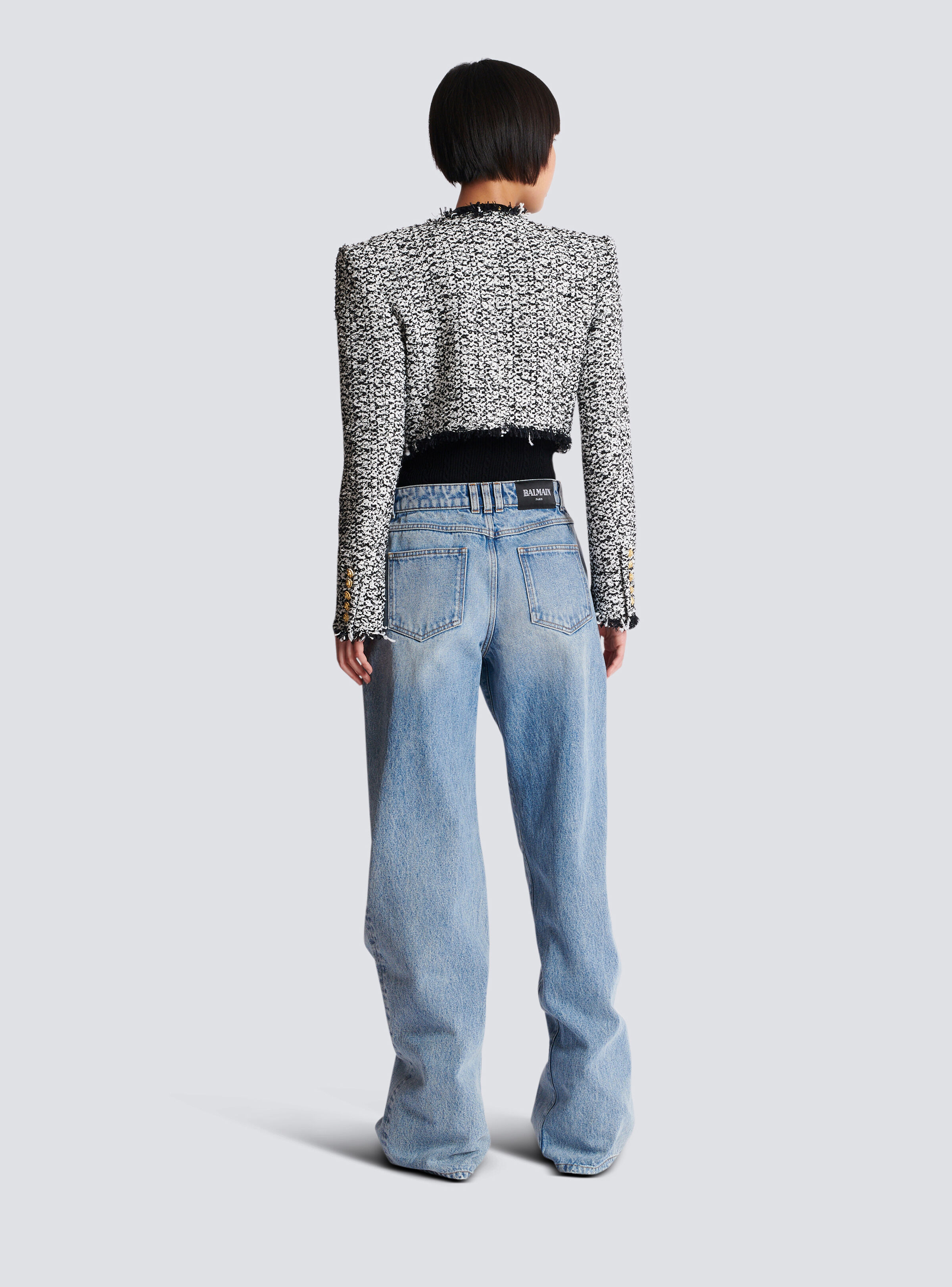 Cropped tweed jacket - 4