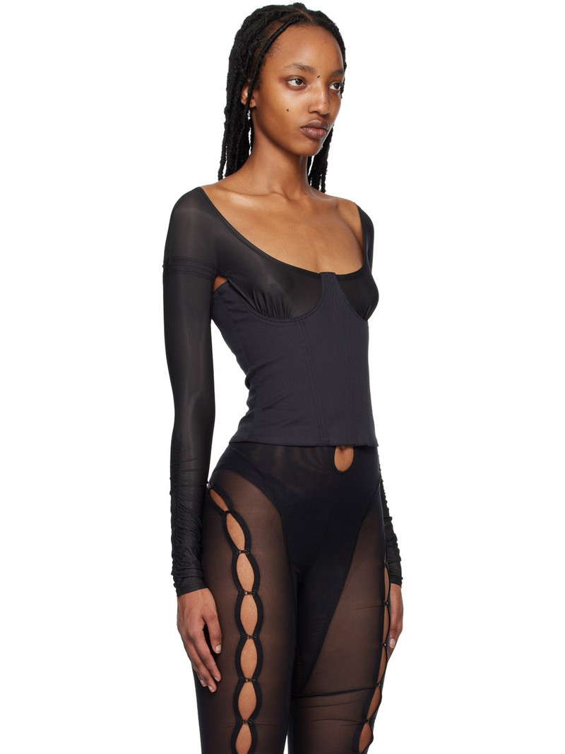 SSENSE Exclusive Black Scythe Bustier Blouse 2