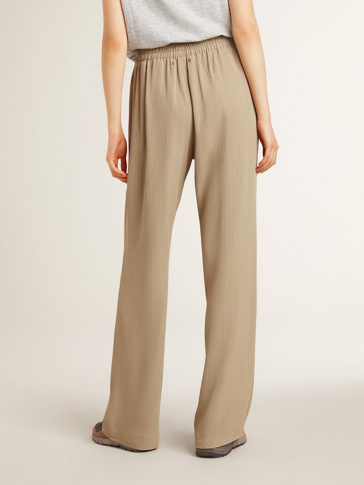 Women's travertine-colored joggers - 4