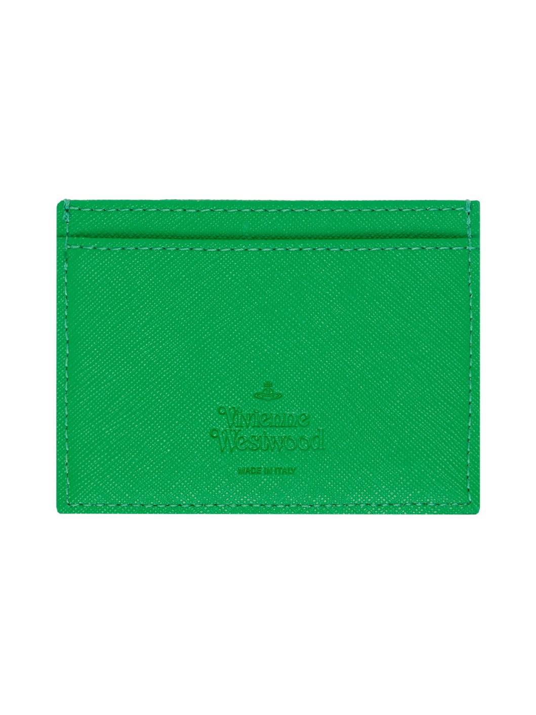 Green Saffiano Flat Card Holder - 2