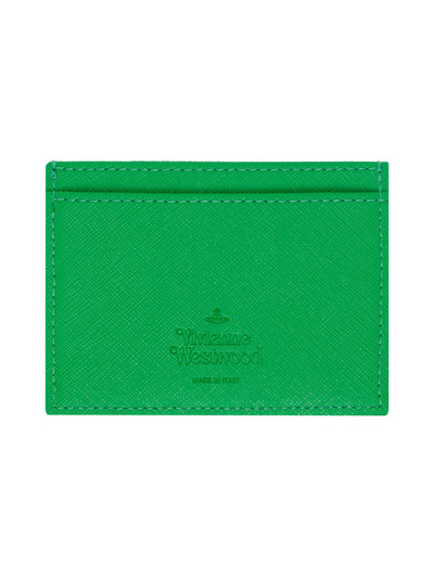 Vivienne Westwood Green Saffiano Flat Card Holder outlook