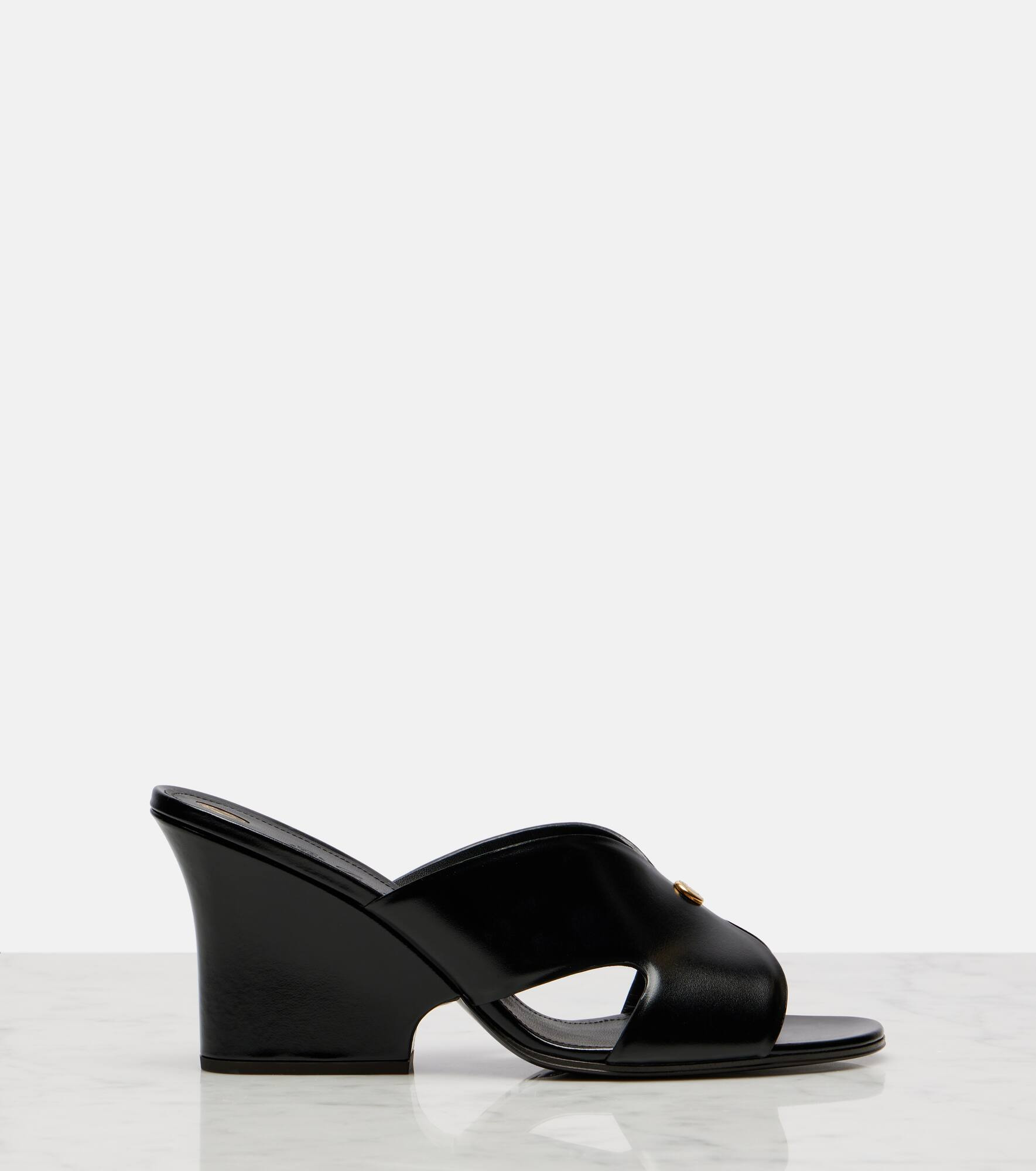Vera 80 leather wedge mules - 4