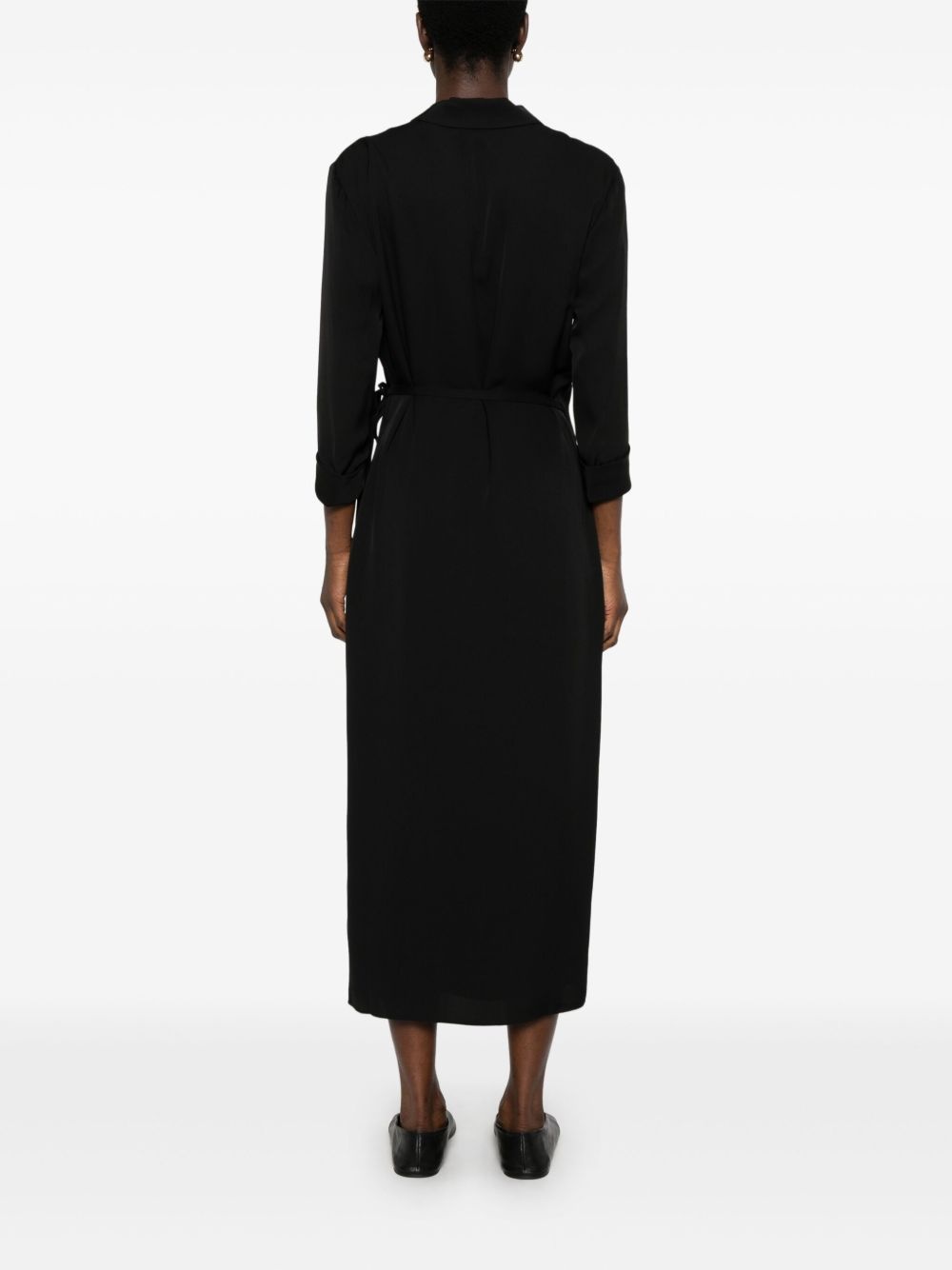 lapel maxi dress - 4