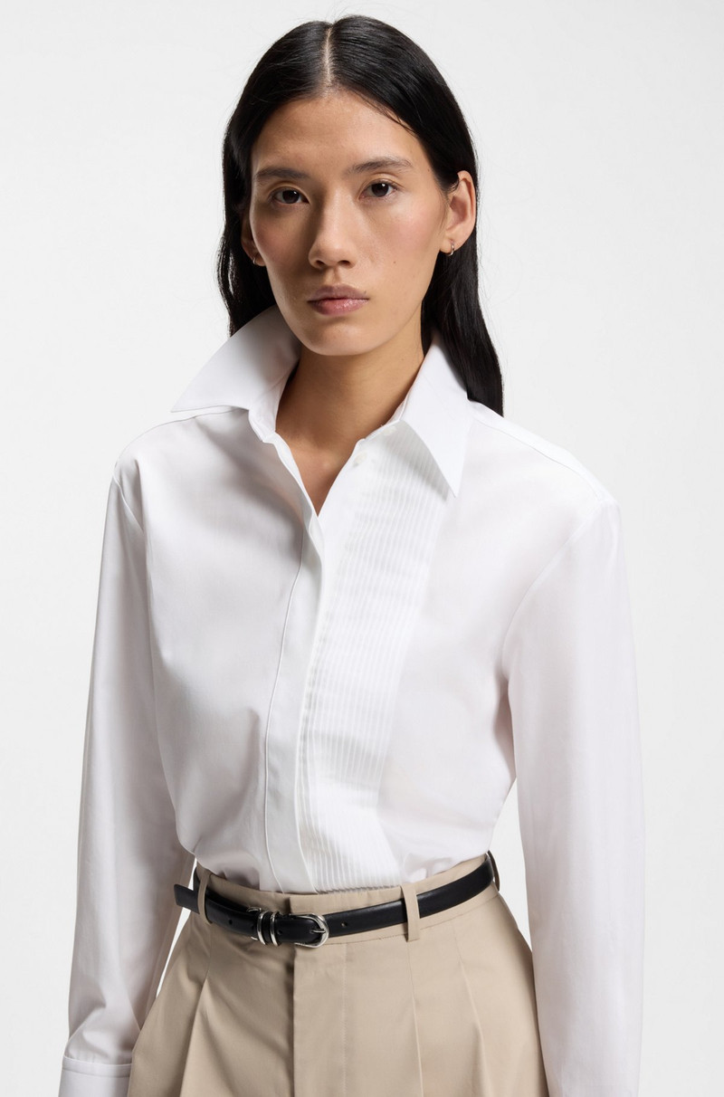 PLEATED-FRONT SHIRT IN COTTON 4