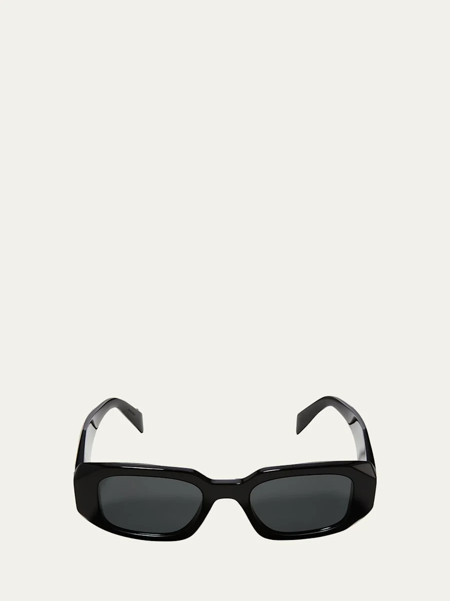 Men's Rectangle Acetate Logo Sunglasses - 1
