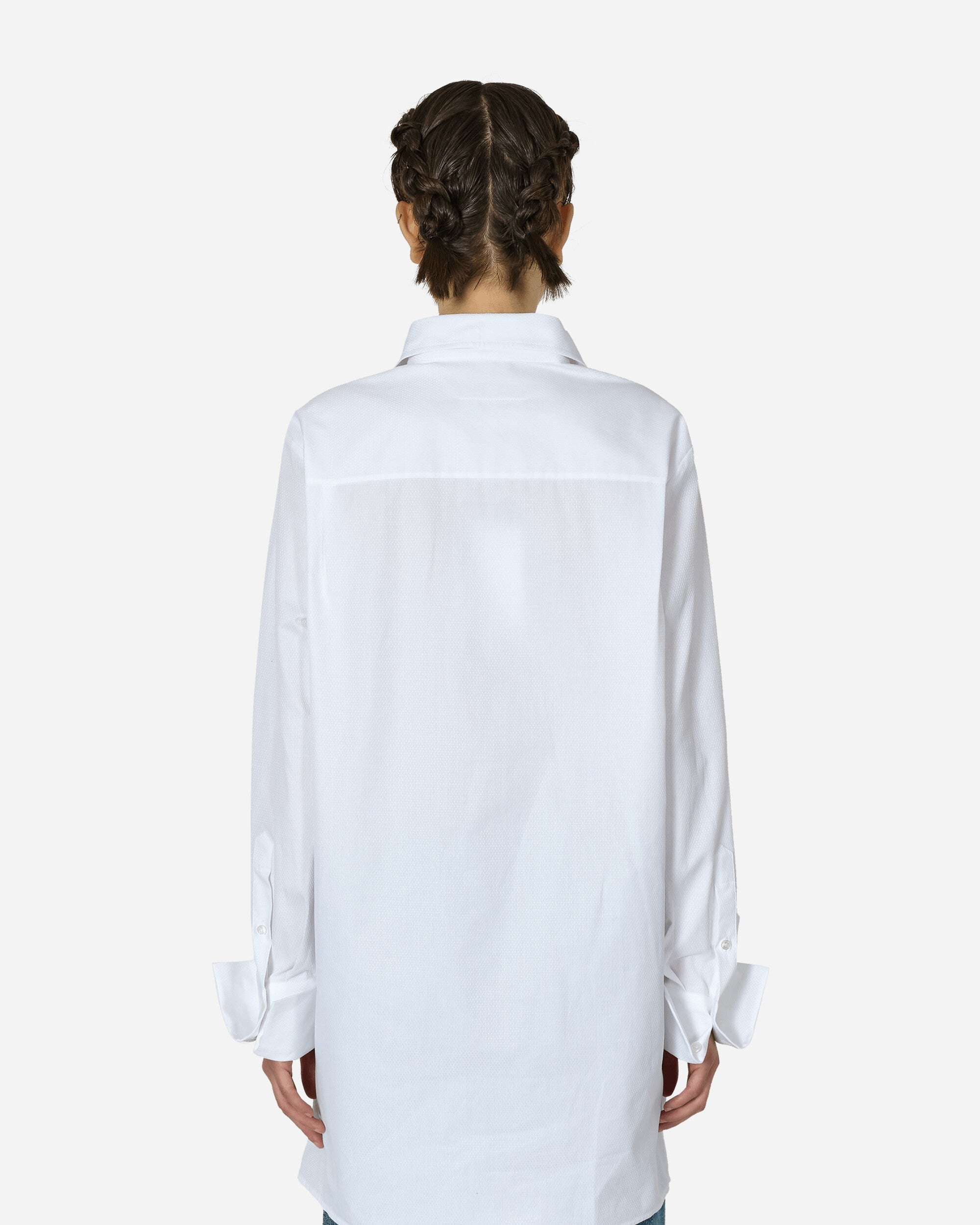 Wide Sleeved Stripy Poplin Shirt Off White - 3