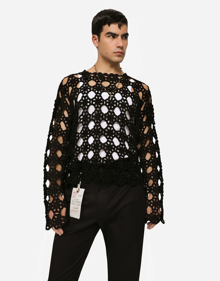 Cotton round-neck sweater - 4