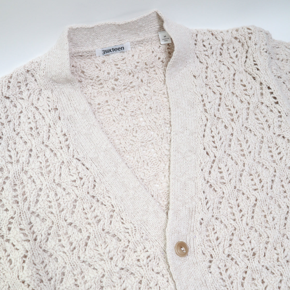Classic Cardigan Ecru Flamme Lace Knit - 2
