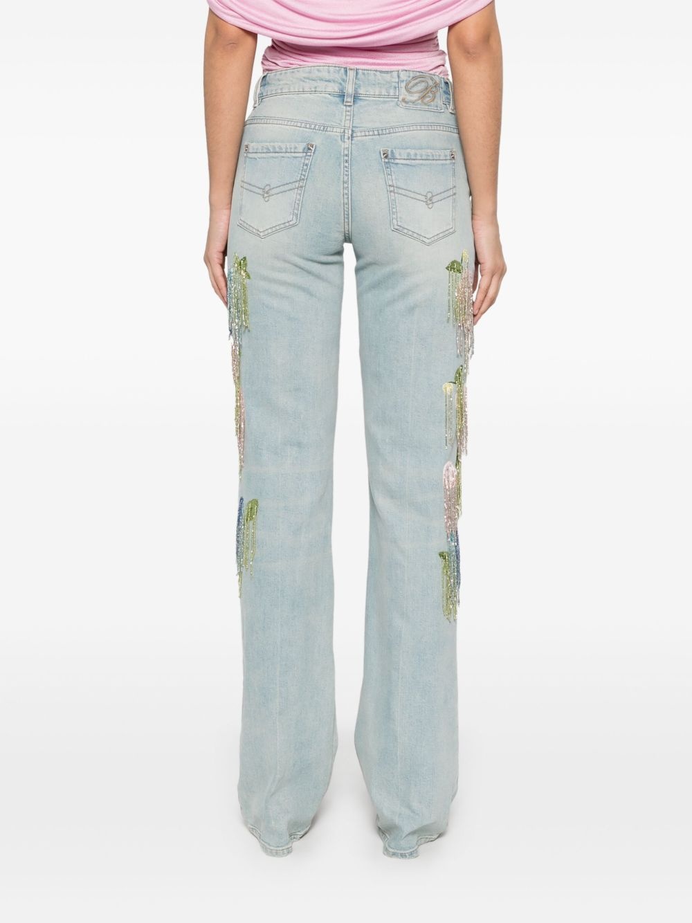 bead-tassel jeans - 4