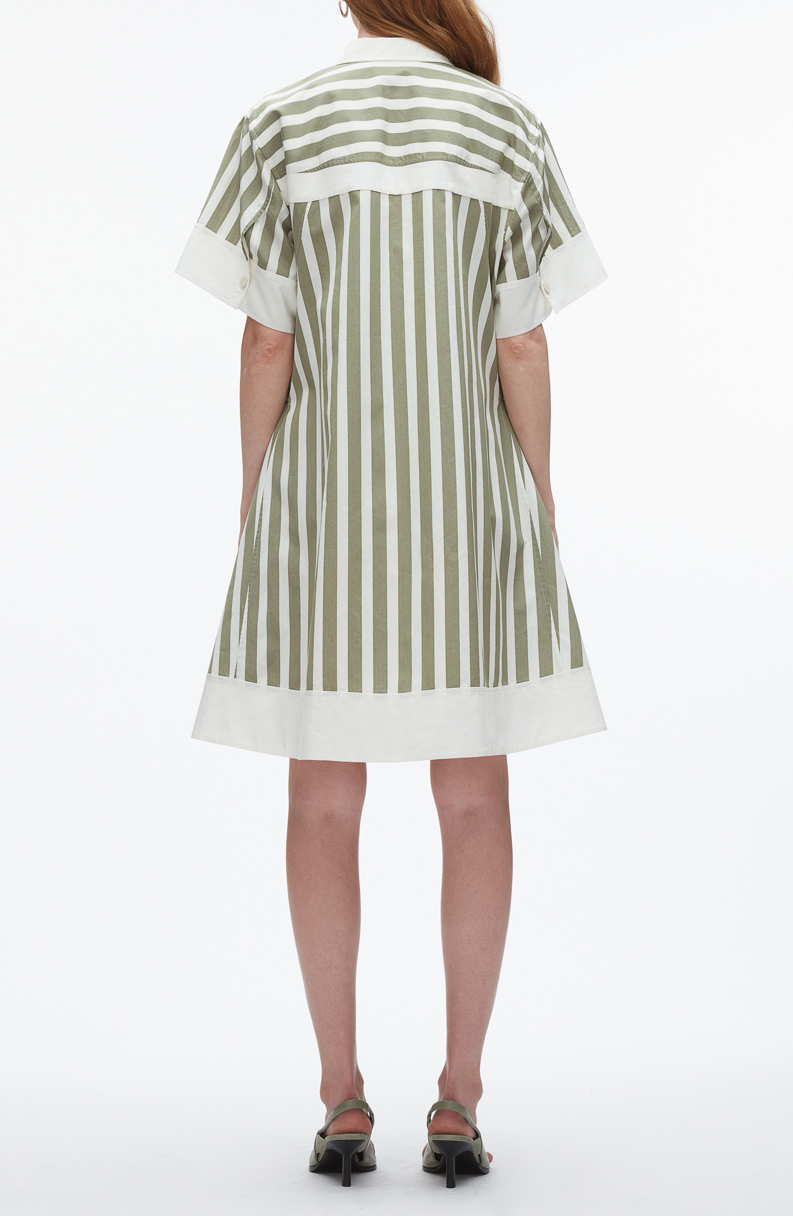 3.1 Phillip Lim Stripe Cotton & Silk Shirtdress in Thyme Multi at Nordstrom - 2