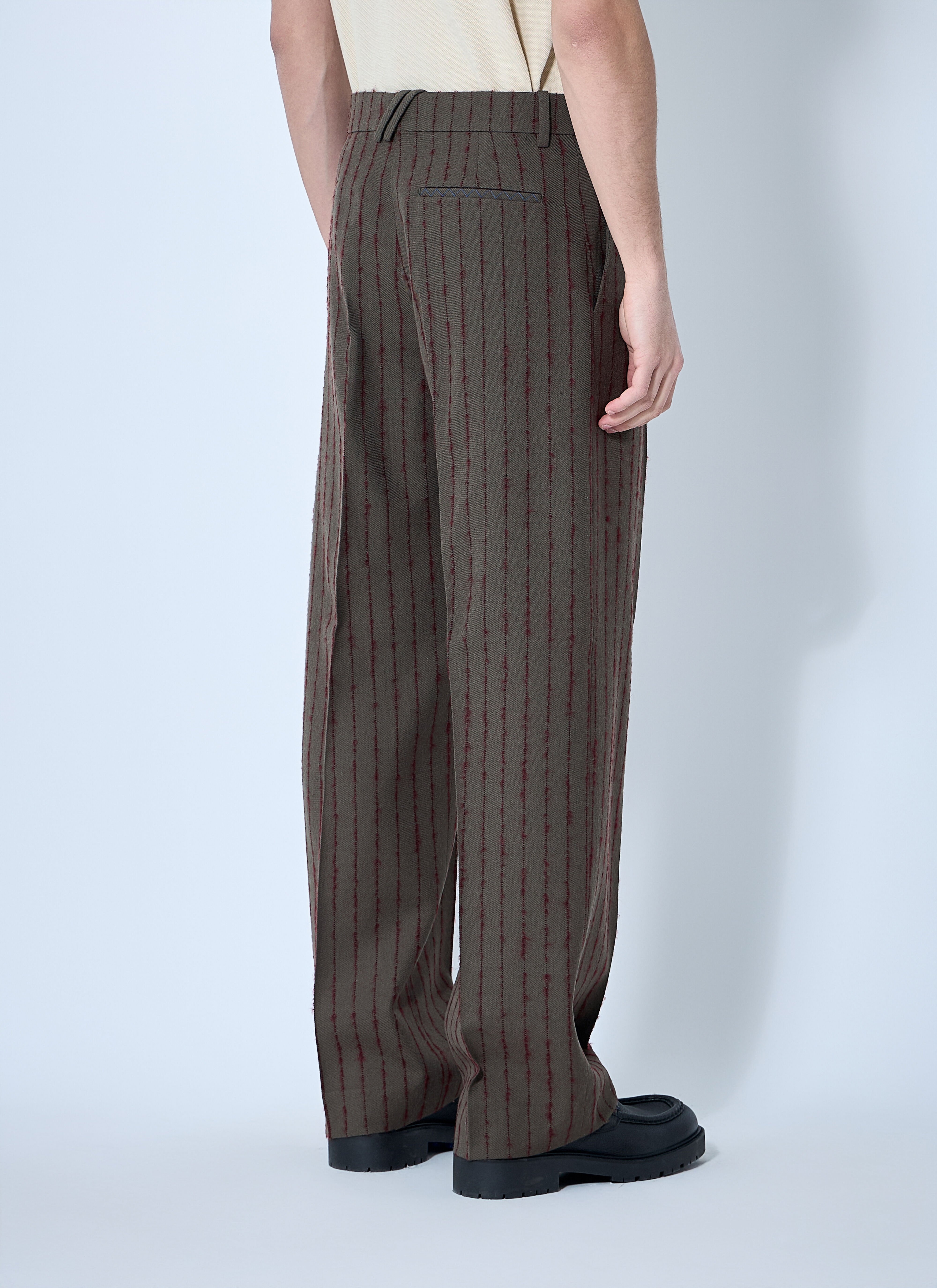 Striped Wool Tailored Pants - 4