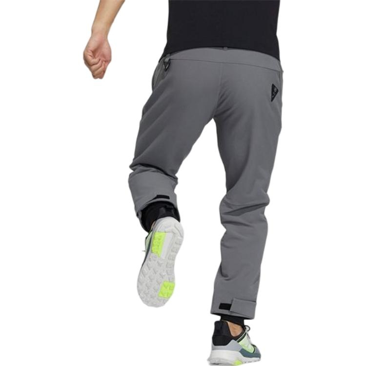 Men's adidas Solid Color Logo Printing Elastic Waistband Sports Pants/Trousers/Joggers Gray H13844 - 3