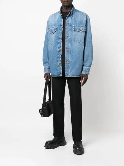 VERSACE faded denim button-up shirt outlook