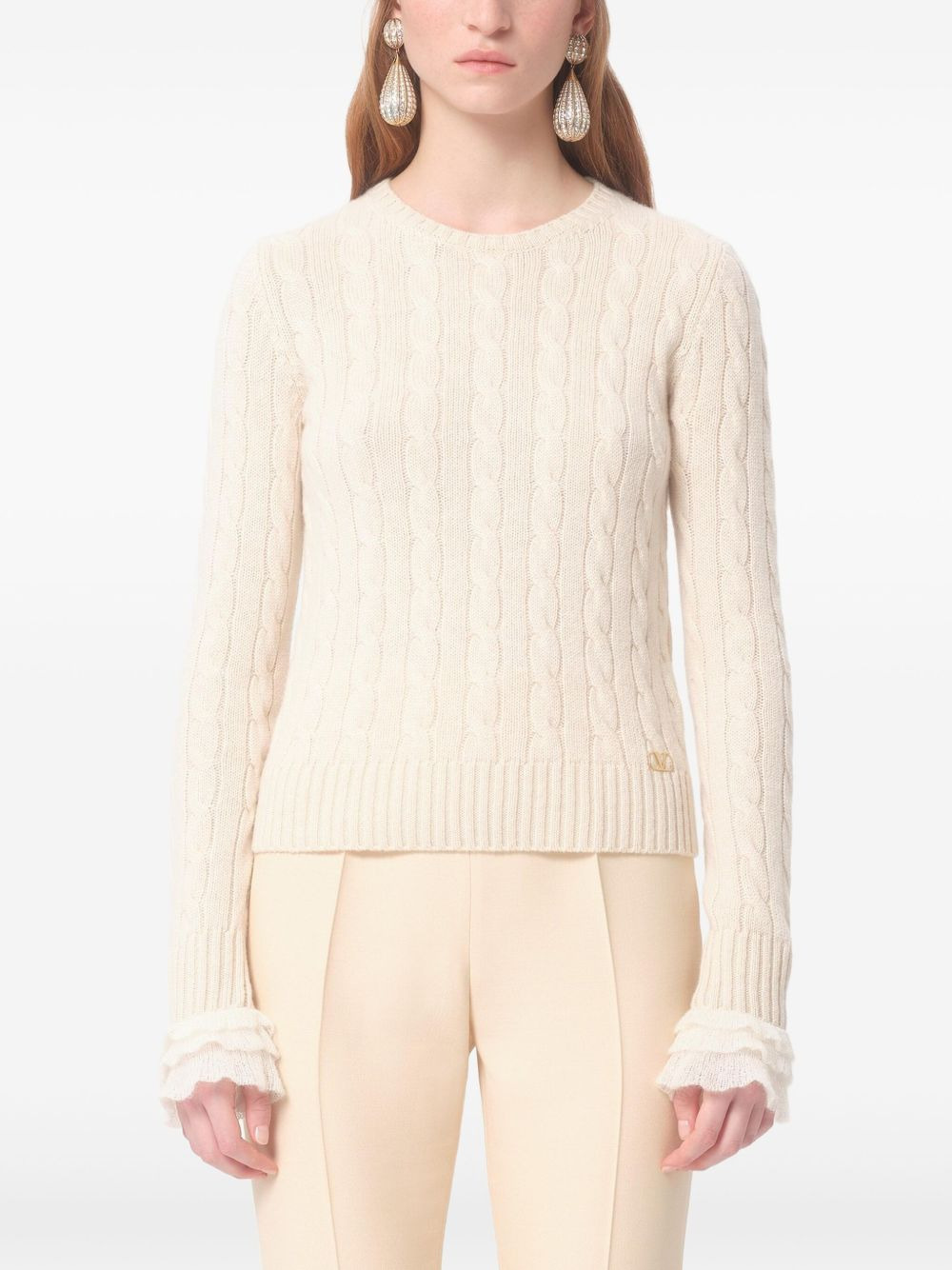 ruffled cuff-detailing jumper - 3