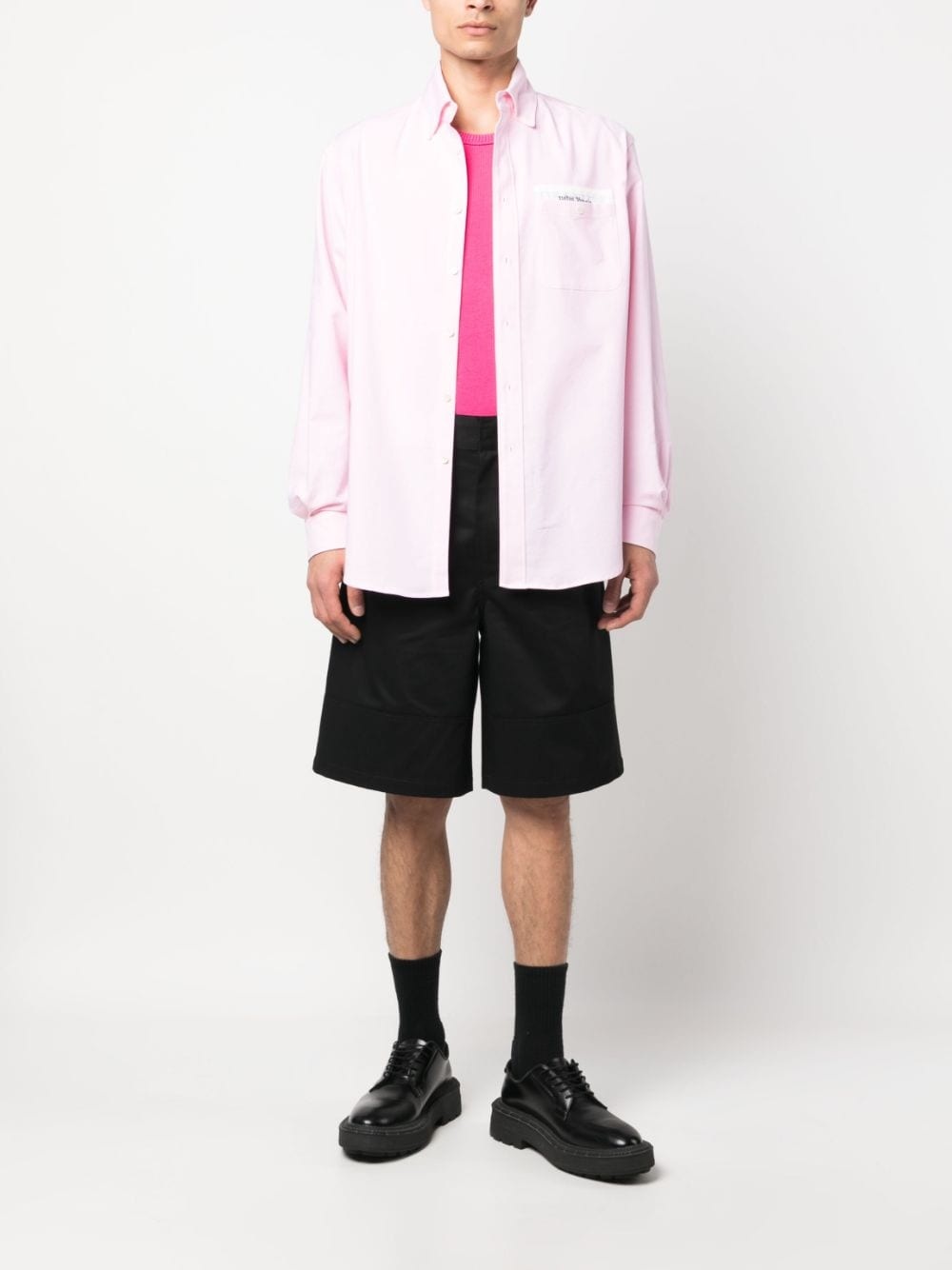 logo-patch cotton shirt - 2