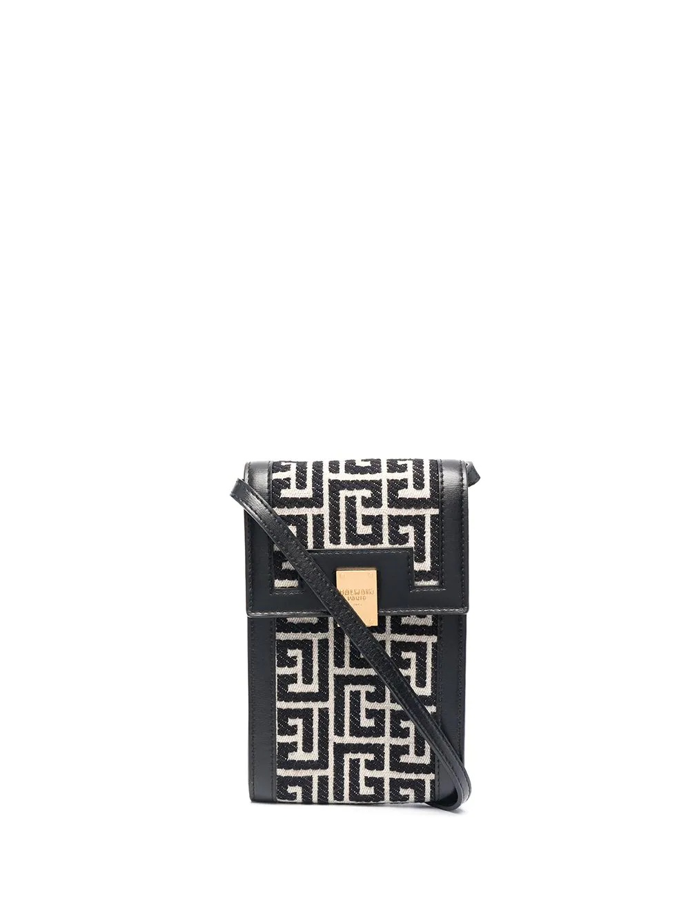 monogram leather phone case - 1