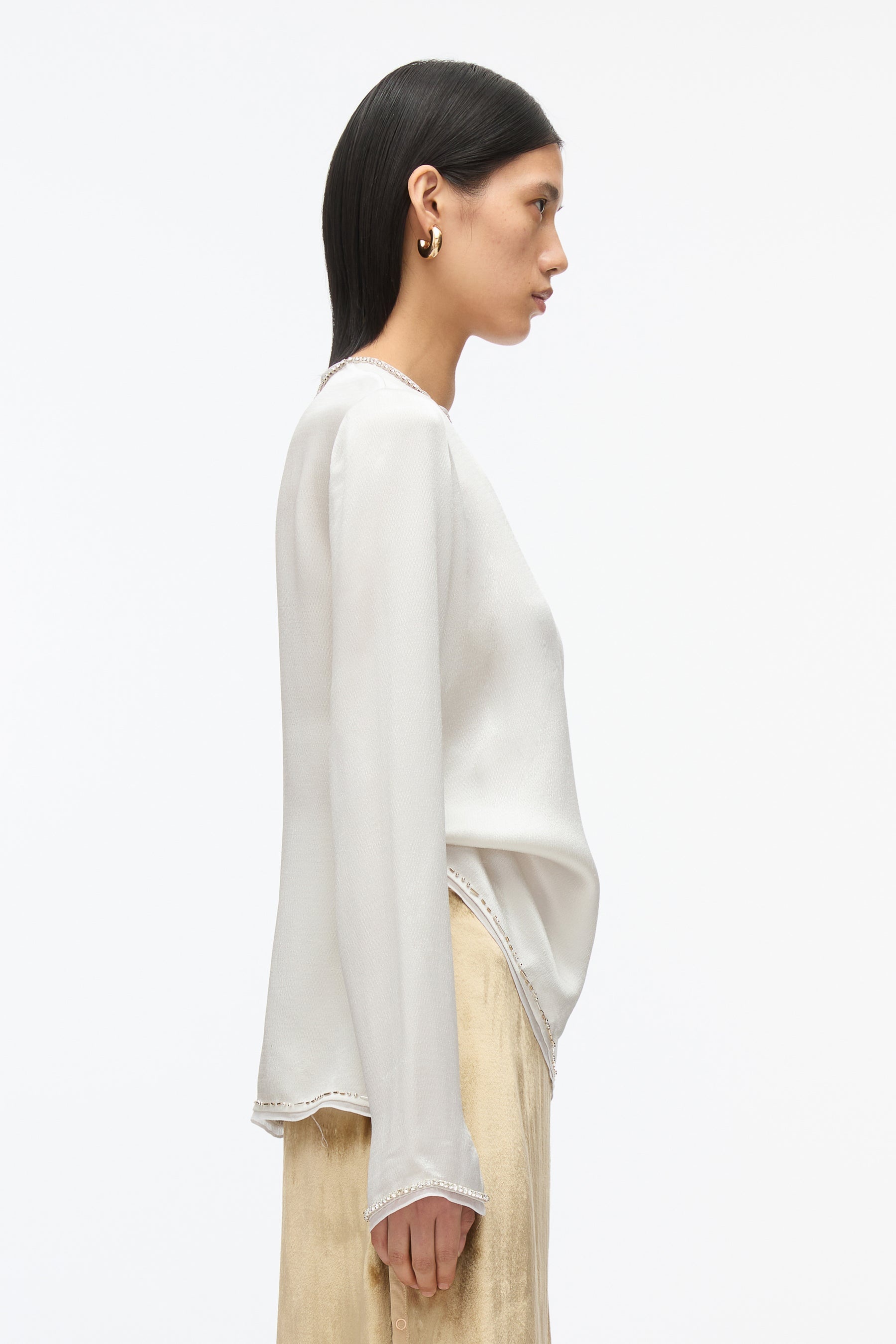 Satin Top With Crystal Embellishment - 4