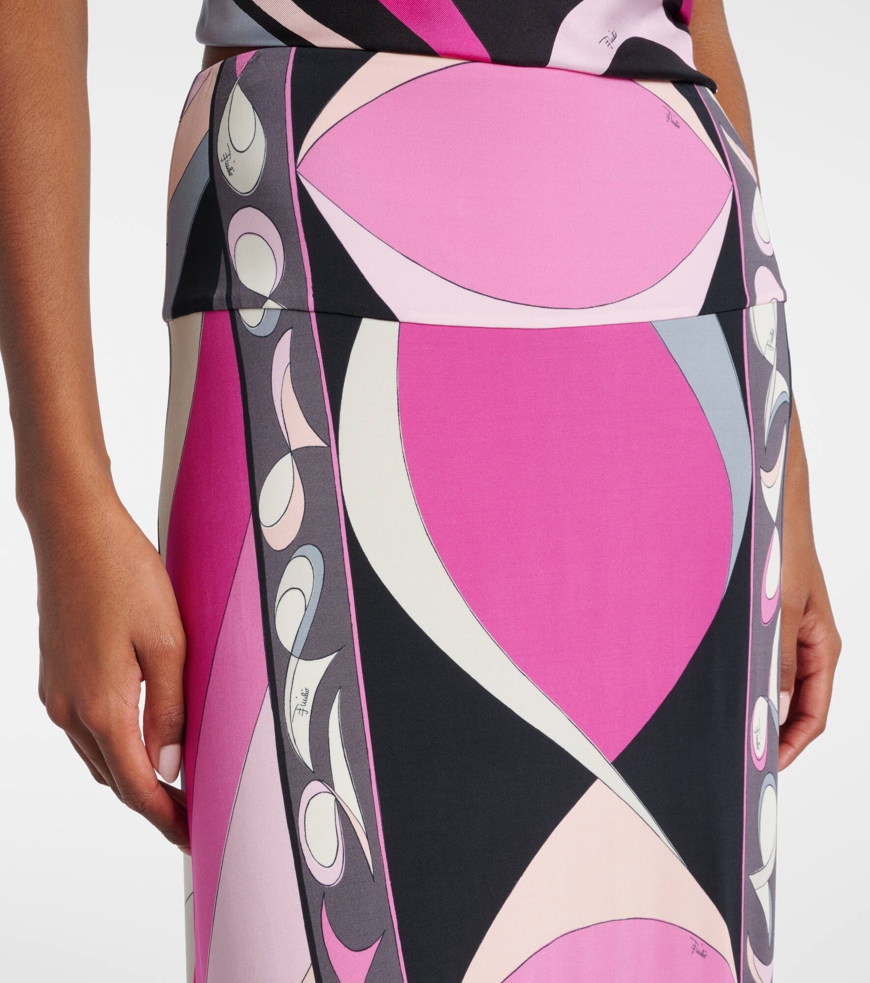 Marmo jersey satin maxi skirt - 4