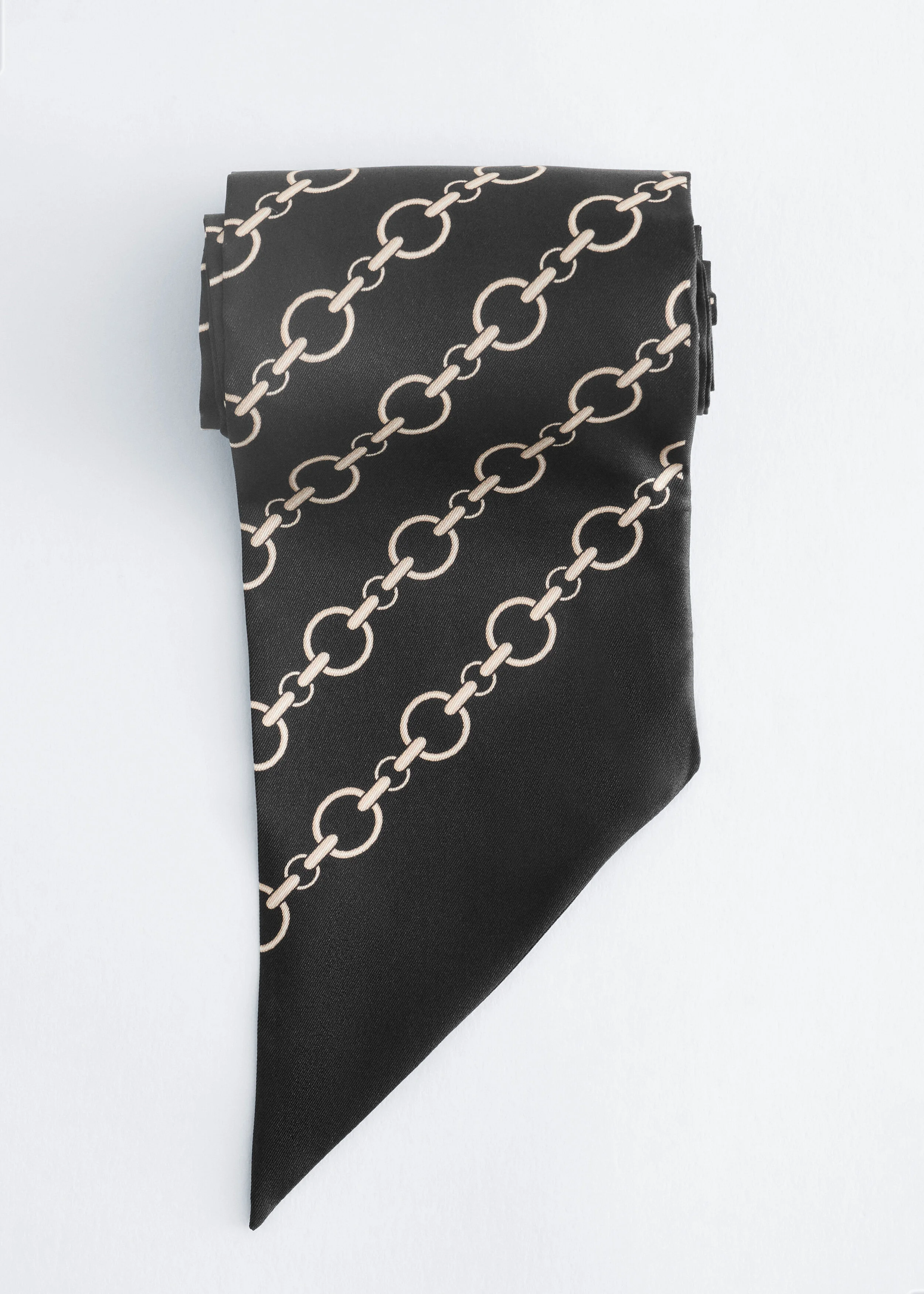 Slim Silk Print Scarf - 1