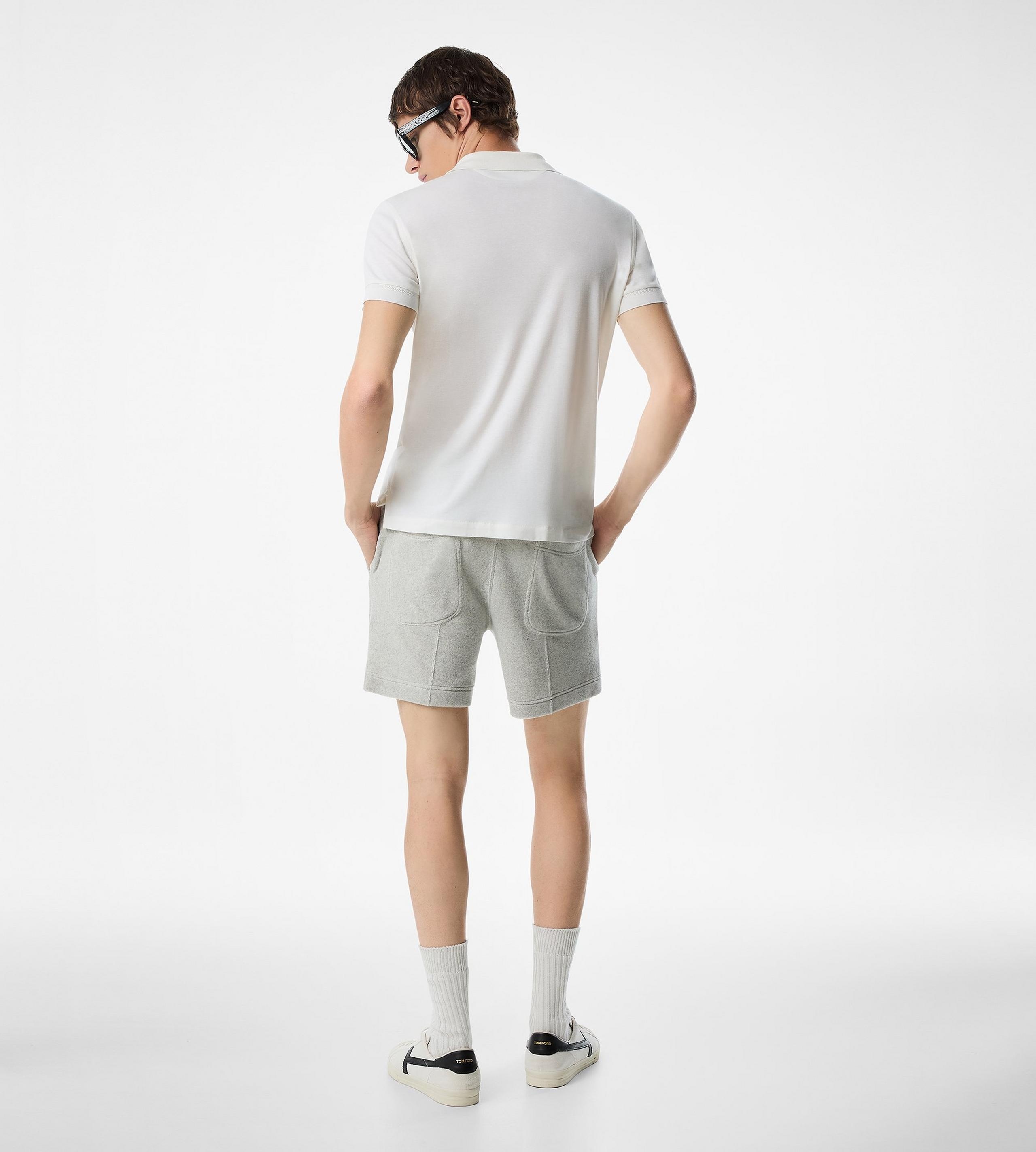 COTTON CASHMERE SHORT SLEEVE POLO - 3
