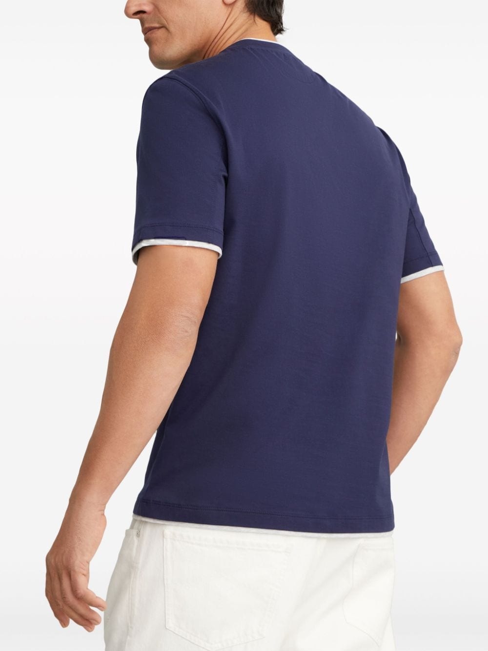 layered-effect cotton T-shirt - 4