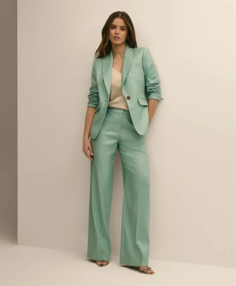 Linen-Blend Wide-Leg Pants - 1