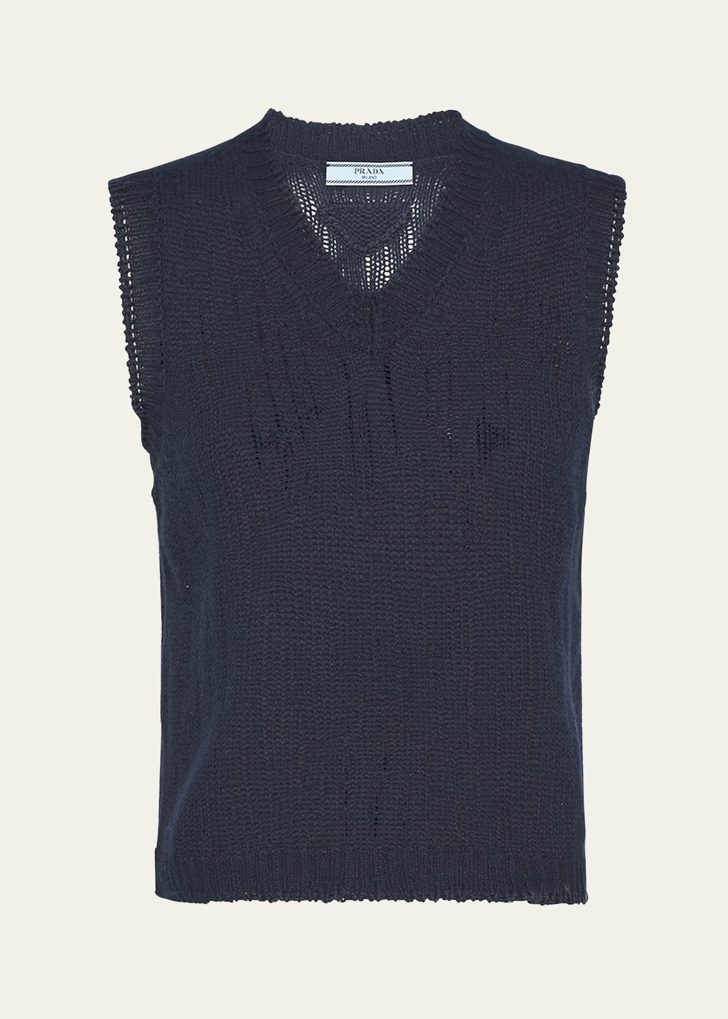 V-Neck Cashmere Sweater Vest - 1